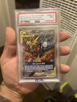 2019 POKEMON SM210 BLACK STAR PROMO FULL ART MOLTRES ZAPDOS ARTICUNO GX PSA 9 🔥 - Image 1