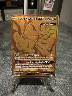 Ultra Necrozma GX 78/70 Pokemon Dragon Majesty Secret Rare Gold NM - Image 1