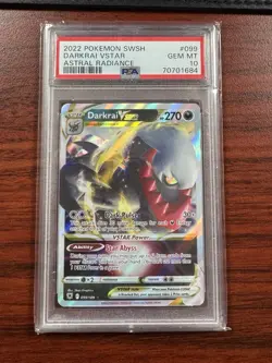 2022 Pokemon Sword & Shield Astral Radiance #099 Darkrai VSTAR PSA 10 Gem Mint - Image 1