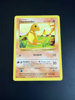 Pokemon TCG Charmander 46/102 Shadowless Base Set LP - Image 1
