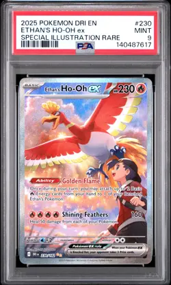 2025 POKEMON DRI EN-DESTINED RIVALS #230 ETHAN'S HO-OH EX PSA 9 - Image 1