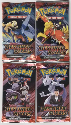 Pokemon Lot Of 4 Destined Rivals Booster Packs - Image 1