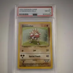Pokemon Hitmonchan Base Set Holo Rare #7/102 English 1999 PSA 8 - Image 1