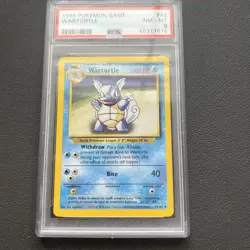 1999 POKEMON BASE SET UNLIMITED #42 WARTORTLE PSA 8 - Image 1