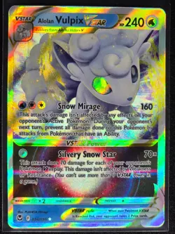 Alolan Vulpix VSTAR 034/195 (Full Art) Silver Tempest Near Mint - Image 1