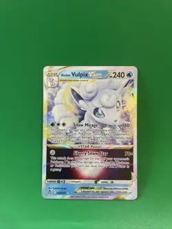 Alolan Vulpix VSTAR 034/195 Ultra Rare Silver Tempest Pokemon TCG Near Mint - Image 1