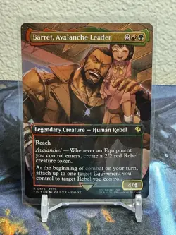 Barret, Avalanche Leader (Borderless) (Chocobo Track Foil) Commander: Final... - Image 1