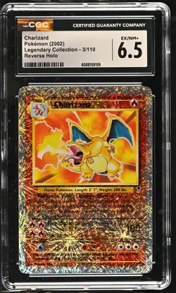 CGC 6.5 Charizard 2002 Legendary (Collection) 3/110 Reverse Holo Pokemon Card - Image 1