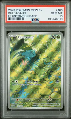 2023 POKEMON MEW EN-151 ILLUSTRATION RARE #166 BULBASAUR PSA 10 - Image 1