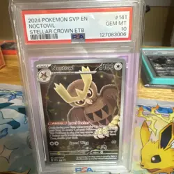 2024 POKEMON SVP EN-SV BLACK STAR PROMO #141 NOCTOWL PSA 10 - Image 1