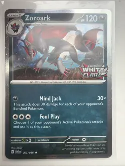 Zoroark #062/086 SV: White Flare - Pokemon TCG - STAMPED PROMO - COSMOS HOLO - Image 1