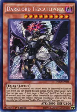 1X DARKLORD TEZCATLIPOCA DESO-EN031 SECRET 1ST NEAR MINT YUGIOH - Image 1