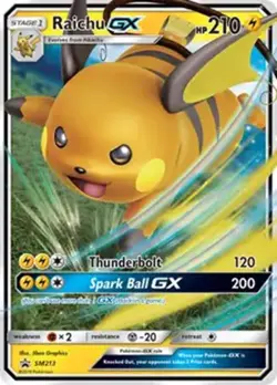 Raichu GX - SM213 - Pokemon Sun & Moon Promo Ultra Rare Card NM - Image 1