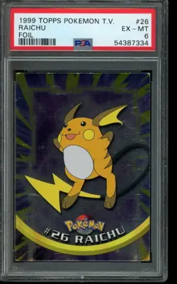 PSA 6 EX-MT Pokemon Raichu Topps Pokemon TV Foil 26 - Image 1