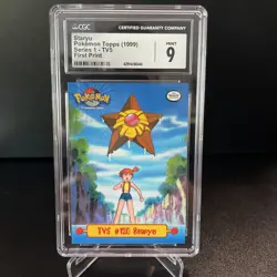 Pokemon Topps (1999) Staryu And Misty. Series 1-TV5. First Print Cgc 9 Mint. - Image 1