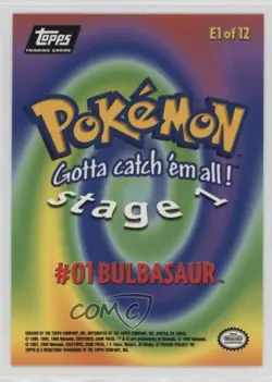 Bulbasaur Rainbow Foil 2nd Printing Black Topps Logo #E1 1999 8d4 - Image 2