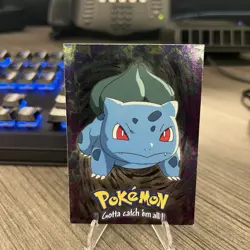 1999 Topps Pokemon Stage 1 E1 Of 12 Holo #01 Bulbasaur Blue Label - Image 1