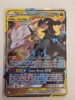 Pokemon - Reshiram & Zekrom GX - SM Cosmic Eclipse - TAG TEAM - 157/236 - NM - Image 1