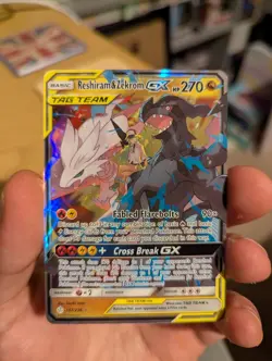 Reshiram & Zekrom GX Holo Card 157/236 Cosmic Eclipse Pokemon TCG - NM - Image 1