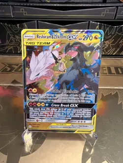 Pokemon Card Reshiram and Zekrom GX (157/236) Rare Holo Cosmic Eclipse NM - Image 1