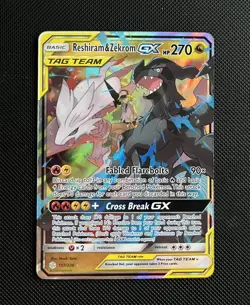Pokemon TCG Reshiram & Zekrom GX 157/236 Cosmic Eclipse Ultra Rare Holo NM-M - Image 1