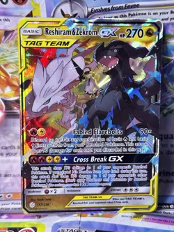 Reshiram & Zekrom GX 157/236 Ultra Rare Cosmic Eclipse Pokemon Nm Pack Fresh - Image 1