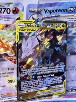 Reshiram & Zekrom GX 157/236 Ultra Rare Cosmic Eclipse Pokemon Nm Pack Fresh - Image 5