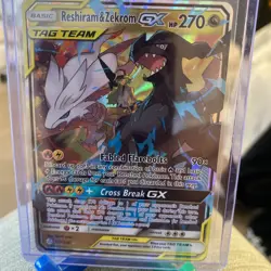Reshiram & Zekrom GX Tag Team 157/236 Sun & Moon Cosmic Eclipse Pokemon Card Nm - Image 1