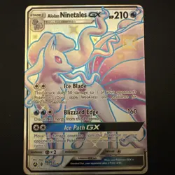 Pokemon TCG Alolan Ninetales GX SV53/SV94 NM Hidden Fates Shiny Vault Full Art - Image 1