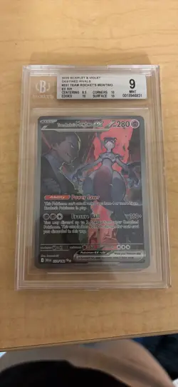 Pokemon Team Rocket's Mewtwo ex 231/182 Sv10 Destined Rivals Holo BGS 9 EX - Image 1