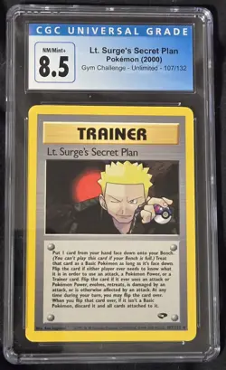 Pokemon 2000 Gym Challenge: LT Surges Secret Plan (107/132) NM/MT+ CGC Grade 8.5 - Image 1