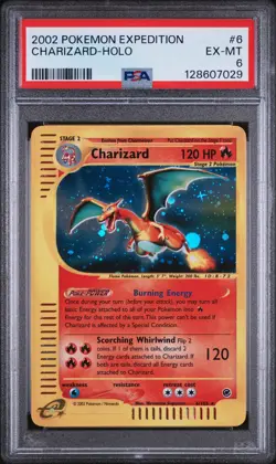 2002 POKEMON EXPEDITION #6 CHARIZARD-HOLO PSA 6 - Image 1