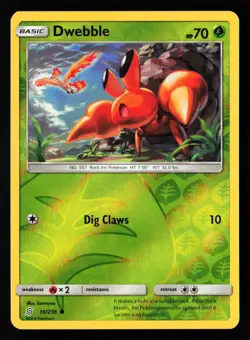 Pokemon TCG: Dwebble Reverse Holo - SM - Unified Minds - #10/236 - Image 1