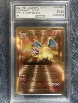 2021 Pokemon Celebrations Metal Gold Charizard AGS 8.5 - Image 2