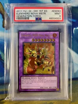 2011 YU-GI-OH! GENF | 1ST EDITION #EN093 ELEMENTAL HERO NOVA MASTER PSA 9 - Image 1