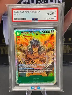 2024 One Piece OP09-023 EN Adio PSA 10 GEM MINT - Image 1