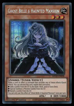 Yugioh Ghost Belle & Haunted Mansion MP22-EN258 1st Ed Prismatic Secret NM - Image 1