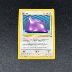 Ditto 18/62 Non Holo Rare Pokemon TCG Card Vintage Fossil 1999 LP - Image 1