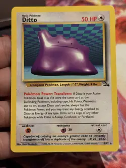 Ditto 18/62 Non Holo Fossil Pokemon Card 1999 WOTC LP - Image 1