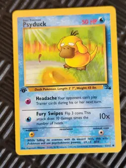1st Edition Psyduck 53/62 Pokemon TCG WOTC Base Set Fossil LP - Image 1