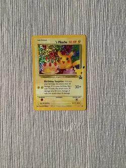 Pokemon TCG Birthday Pikachu Holo Rare Celebrations Card Mint Condition - Image 1