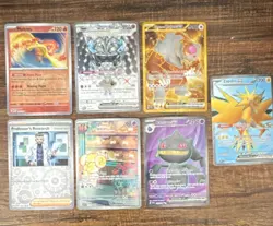 Pokemon TCG 8 Card Lot Holo/Regular Moltres Regigigas Entei Zapdos Professor - Image 1