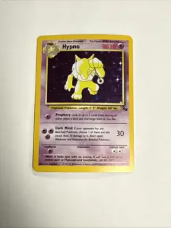 1999 Pokemon TCG Hypno 8/62 Fossil Set Holo Rare Card Vintage WOTC MP - Image 1