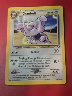 Granbull 37/111 Uncommon Neo Genesis Unlimited Pokemon TCG Card WOTC NM 2000 - Image 1