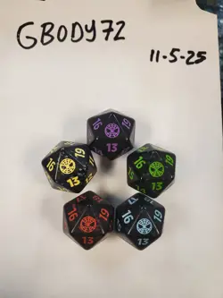 MTG 20-SIDED LIFE COUNTER DICE COMPLETE SET of 5 Marvel's Spider-Man SPM - Image 1