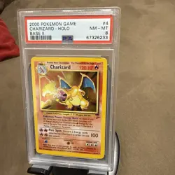 2000 POKEMON BASE SET 2 #4 CHARIZARD-HOLO PSA 8 - Image 2