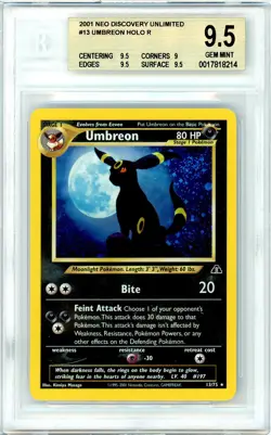 Pokemon Umbreon #13 Neo Discovery Unlimited BGS 9.5 Gem Mint - Image 1
