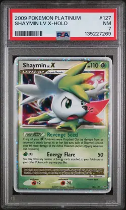 Shaymin Lv.X-Holo Pokemon Platinum 127/127 PSA 7 - Image 1