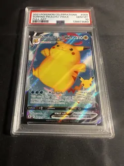 Surfing Pikachu VMAX 009/025 Full Art Holo Pokemon 2021 Celebrations PSA 10 GEM - Image 2