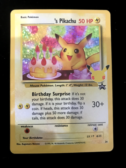 Birthday Pikachu 25th anniversary Holo 24 Celebrations Pokemon 2021 MINT - Image 2